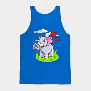 Cute Elephant Flying Kite Tank Top